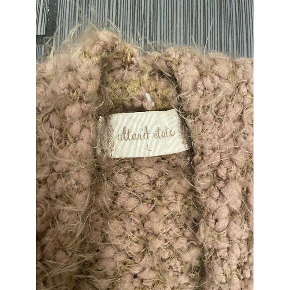 Altar’d State Beige Cream Soft Fuzzy Long Cardigan with Pockets Size Large - Picture 4 of 7